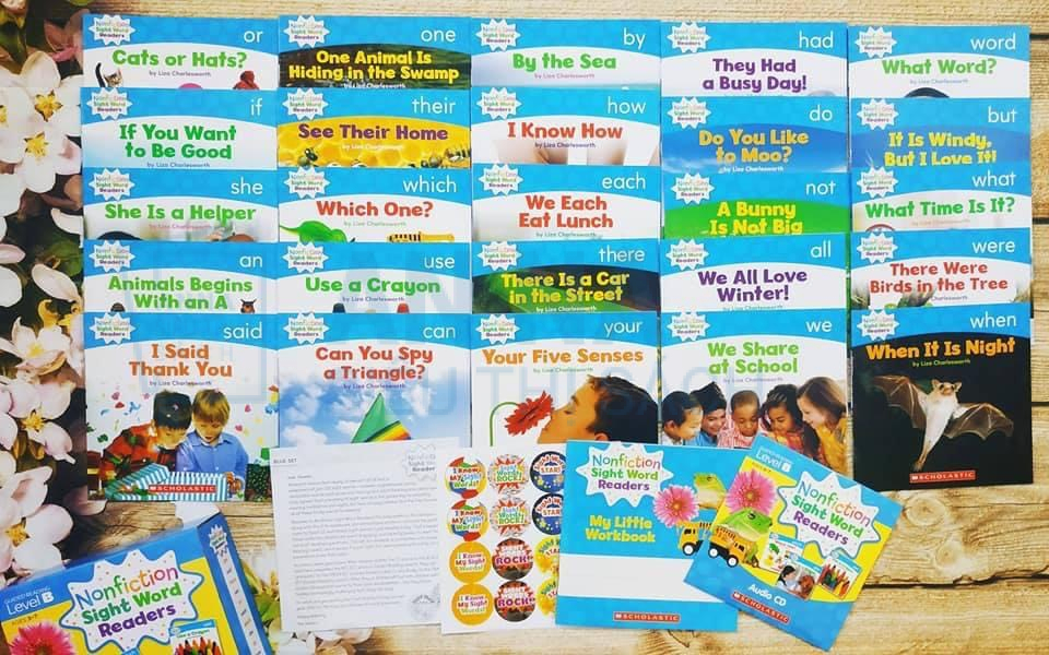 Nonfiction Sight Word Readers nhập 4 level kèm CD và Sticker