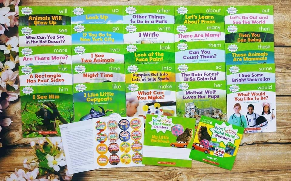 Nonfiction Sight Word Readers nhập 4 level kèm CD và Sticker