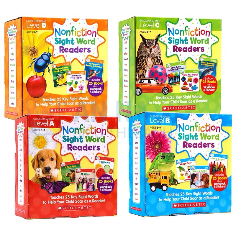 Nonfiction Sight Word Readers nhập 4 level kèm CD và Sticker