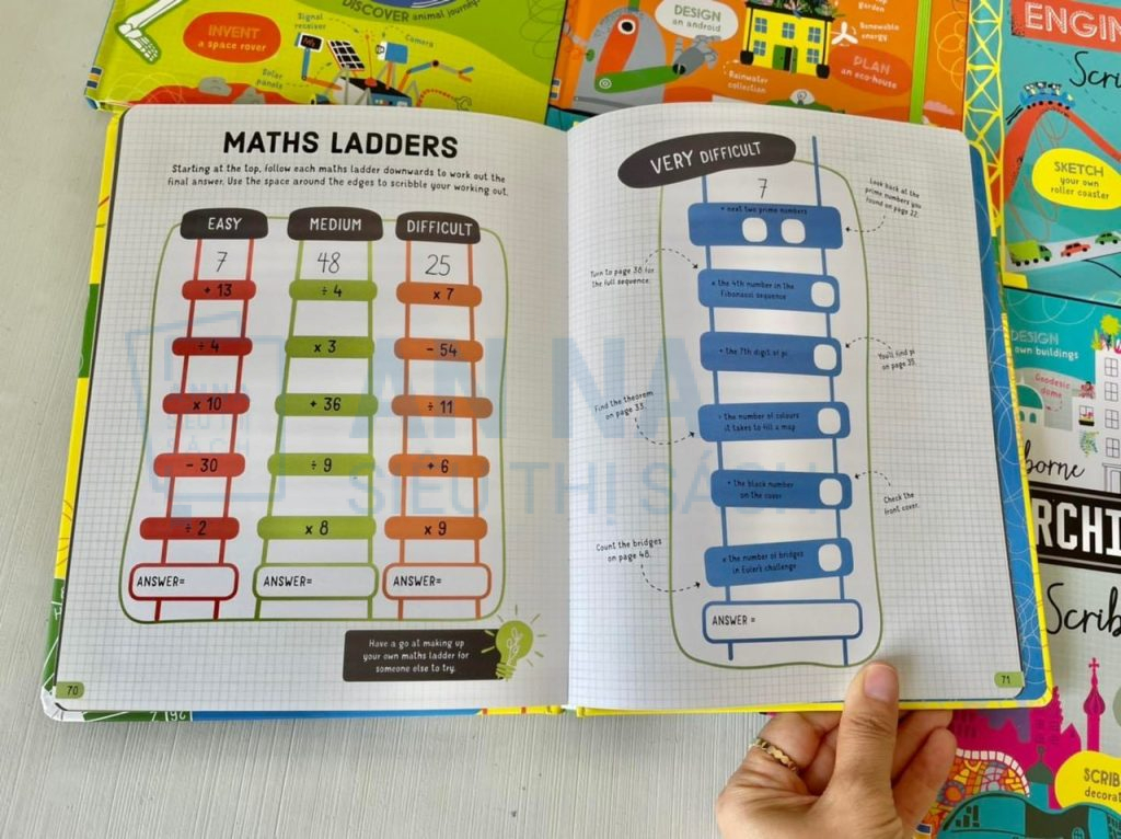 Usborne stem scribble book nhập 6 cuốn bìa cứng