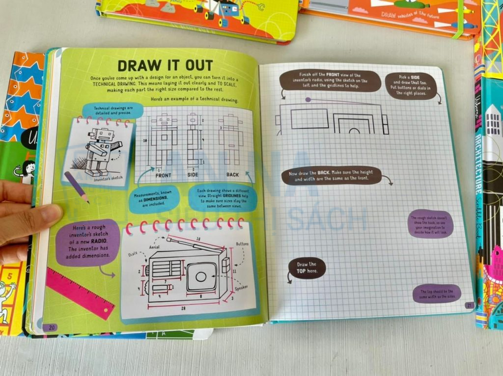 Usborne stem scribble book nhập 6 cuốn bìa cứng