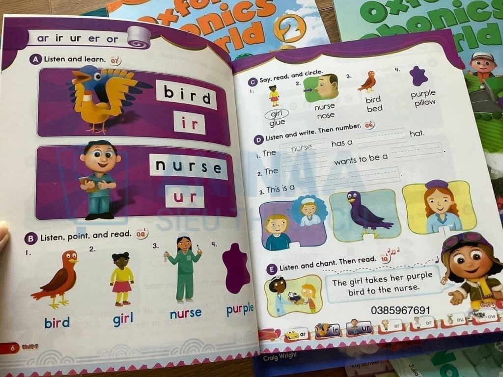 Oxford phonics world nhập 5 level kèm file audio và video